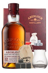 Aberlour 12 Year Double Cask Matured 700ml Bottle Gift Set with 1 Glass and 4 Whisky Stones