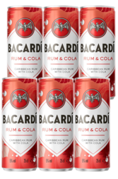 6 x Bacardi Rum & Cola Can Pack 250ml
