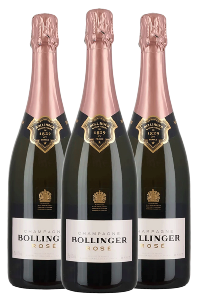 3 x Bollinger Rose 750ml