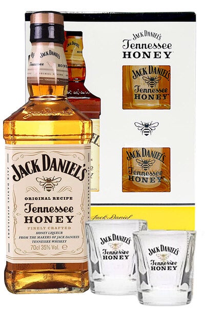 Jack Daniel Honey 2 Free Glasses Gift Set Tennesse Whiskey (Limited  Edition)