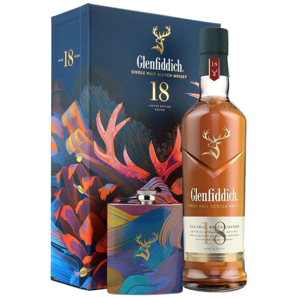 Buy Glenfiddich 18 Years 700ml Giftset with Hipflask at the