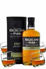 Auspicious Highland Park 1990 & Rocking Glass Set