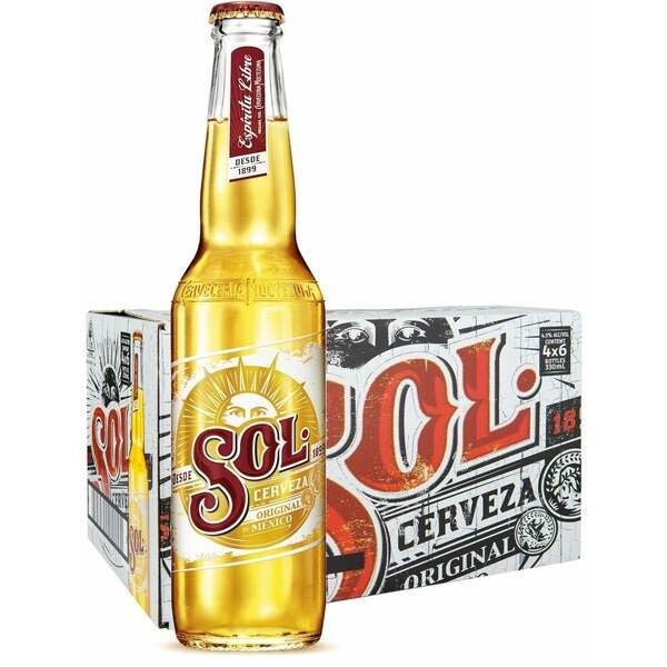 Buy 24 x Sol Beer Bottle Case 330ml at the best price Paneco Singapore