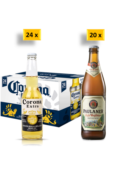 24 x Corona Beer Bottle Case
20 x Paulaner Hefe-Weissbier Beer Bottle Case
