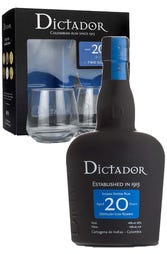 Dictador 20 Year 700ml Gift Pack with 2 Glasses