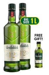 Glenfiddich 12 Year Single Malt 1L w/Gift Box w/ Free Mini 12