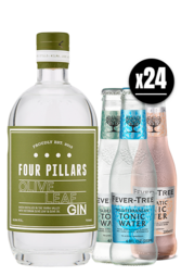 Four Pillars Olive Leaf Gin x 24 Fever Tree Bundle
