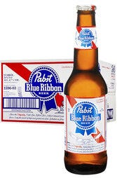 24 x Pabst Blue Ribbon American Lager Beer Bottle Case 330ml