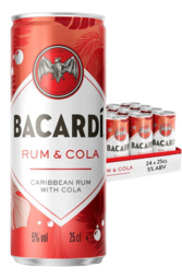 24 x Bacardi Rum & Cola Can Case 250ml