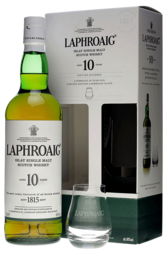 Laphroaig 10 Year Single Malt 700ml Bottle Gift Pack with Glass