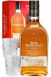 Ron Barcelo Gran Anejo 700ml Bottle Gift Pack with 2 Glasses