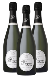 3 x Champagne Royer Blanc de Blancs 750ml