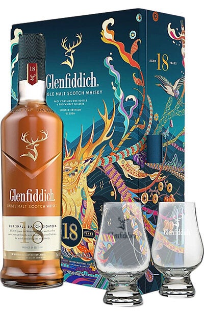 Buy Glenfiddich 18 Years 2023 Festive Gift Pack 700ml with 2 Buy Glenfiddich 18 Years 2023 Festive Gift Pack 700ml with 2