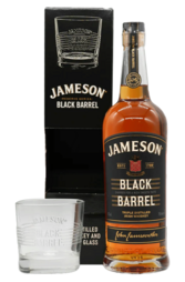 Jameson Black Barrel 700ml Bottle Giftset with Glass