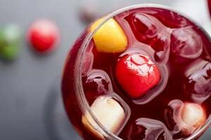 sangria cocktail in a wine glass