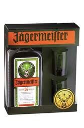 Jagermeister 1L Gift Set w/ 3 Metal Shot Cups