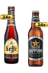 24 x Leffe Brown Beer Bottle Case
24 x Sapporo Premium Beer Bottles Case