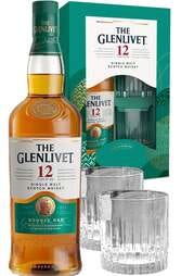 The Glenlivet 12 Years Double Oak 700ml Bottle Gift Pack with 2 Glasses