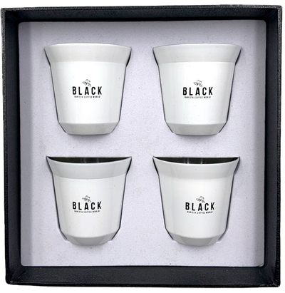 Double Wall Coffee Cup 4 Set - White
