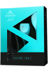  Zonin - Cuvee 1821 Prosecco 750ml Bottle w/ 2 Glasses
