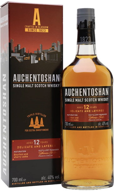 Auchentoshan 12 Year Single Malt 700ml Bottle with Gift Box