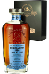 Bunnahabhain 1978 40 Years Old 30th Anniversary Signatory Vintage 700ml Bottle Giftset with 2 Glasses