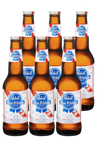 6 x Pabst Blue Ribbon American Lager Beer Bottle 355ml