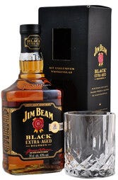 Jim Beam Black Extra Aged 700ml Bottle Giftset with Glass