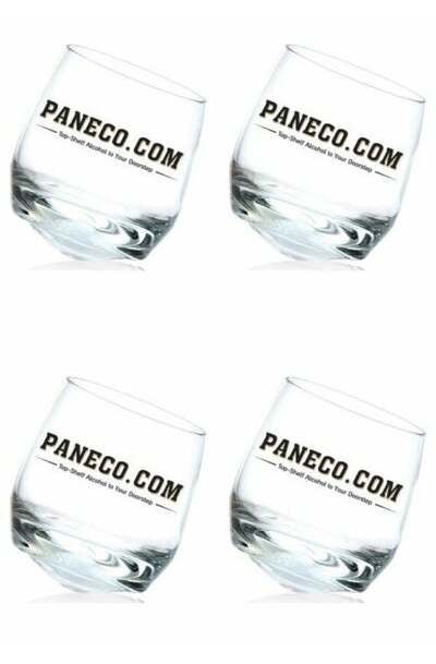 4 rocking glasses with Paneco.com logo