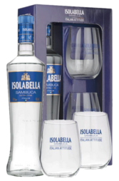 Isolabella Sambuca 700ml Bottle Gift Pack with 2 Glasses