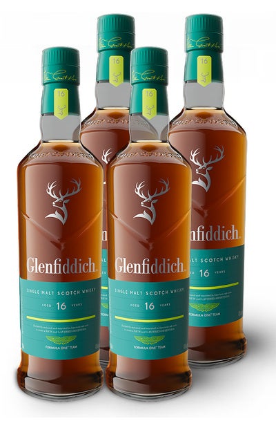 4x Glenfiddich 16 Year Aston Martin Formula One Edition Single Malt 700ml w/Gift Box