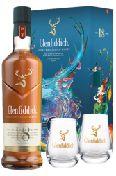Glenfiddich 18 Years Lunar New Year 2025 Limited Edition 700ml Bottle Giftset with 2 Whisky Nosing Glass