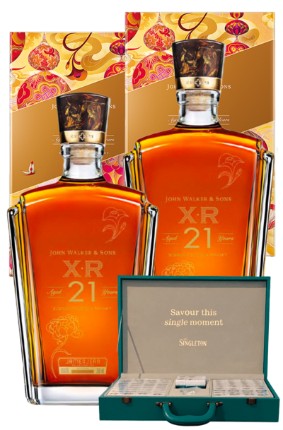 2 x John Walker & Sons XR 21 Lunar New Year Limited Edition 750ml Bottle with Gift Box & Mahjong Set